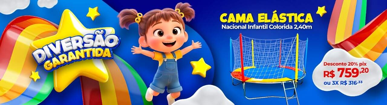 Cama Elástica Nacional Colorida - 2,40m