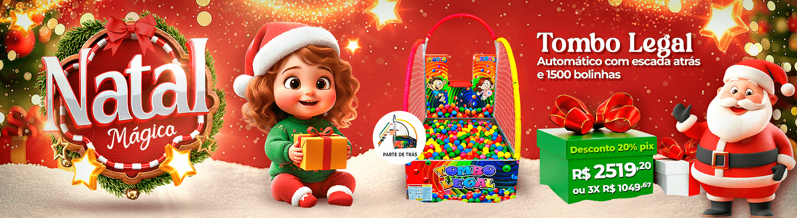 Tombo Legal Automático Escada Atrás Com 1.500 Bolinhas