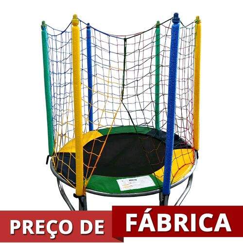 Mini Cama Elástica Nacional Infantil Colorida - 1,45m