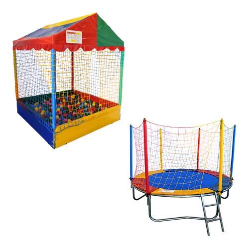 Kit Casinha 1,50m com 1000 Bolinhas + Cama Elástica 2,40m