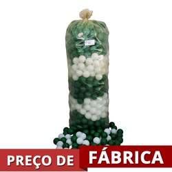 Pacote com 500 Bolinhas Verdes e Brancas